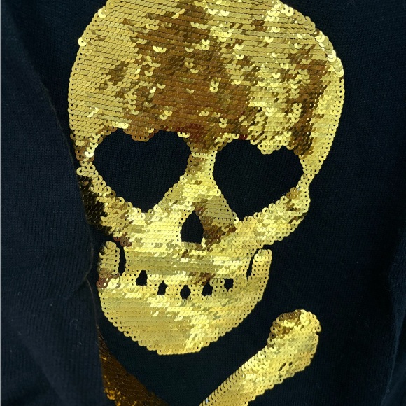 Wildfox Black Sweater with Gold Skull Design - Picture 2 of 5